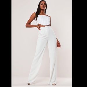 Tall white co ord straight leg pants